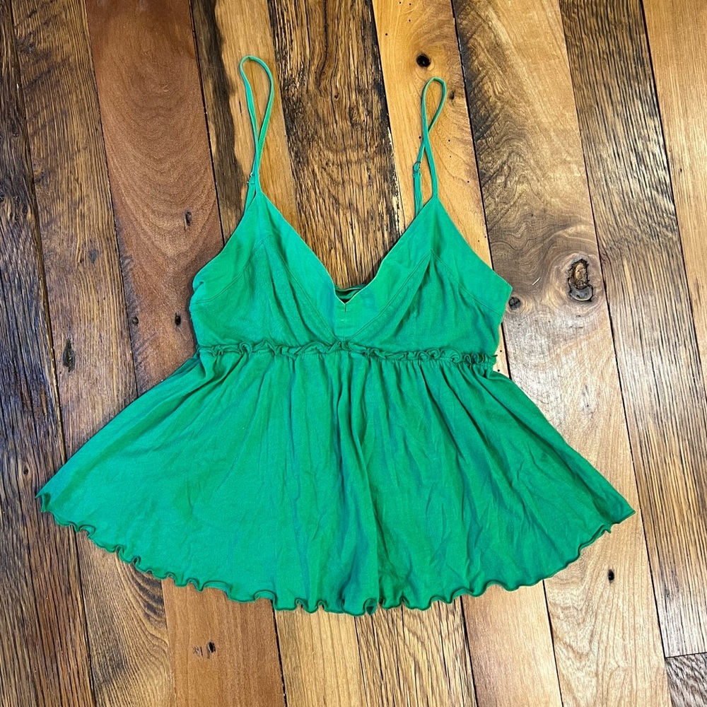 BCBGMaxAzria XS Green Cami Crop Top